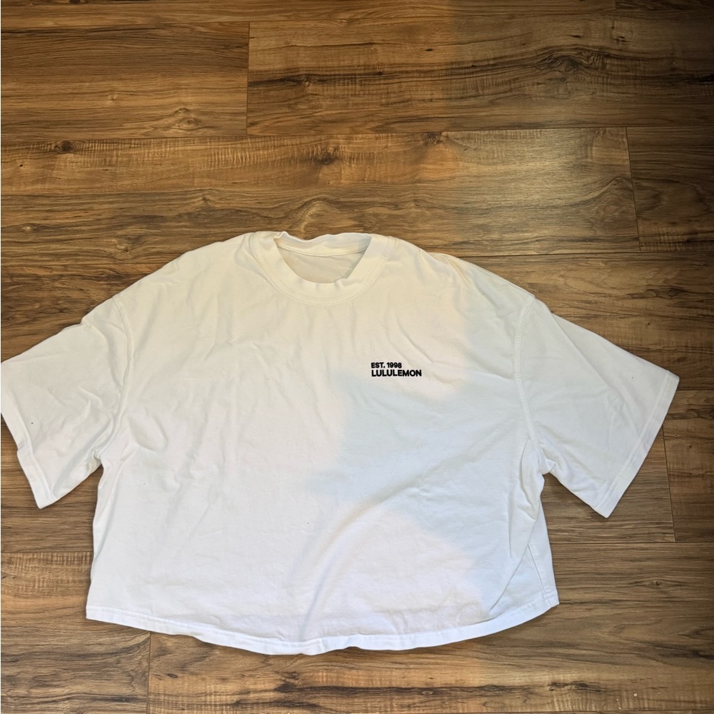 Lululemon Brushed Heavyweight Cotton Cropped Crew T-Shirt Size L